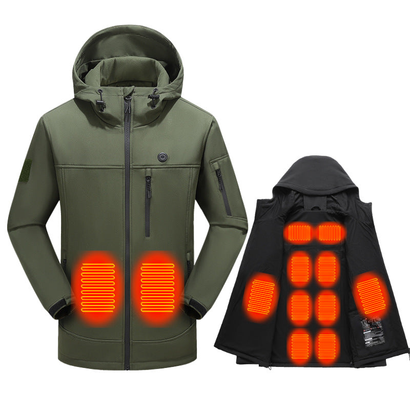 Women's Heated Jacket with Hood & Zip-up | Winter