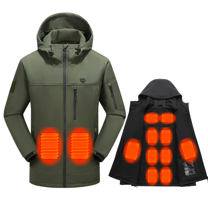 Women's Heated Jacket with Hood & Zip-up | Winter