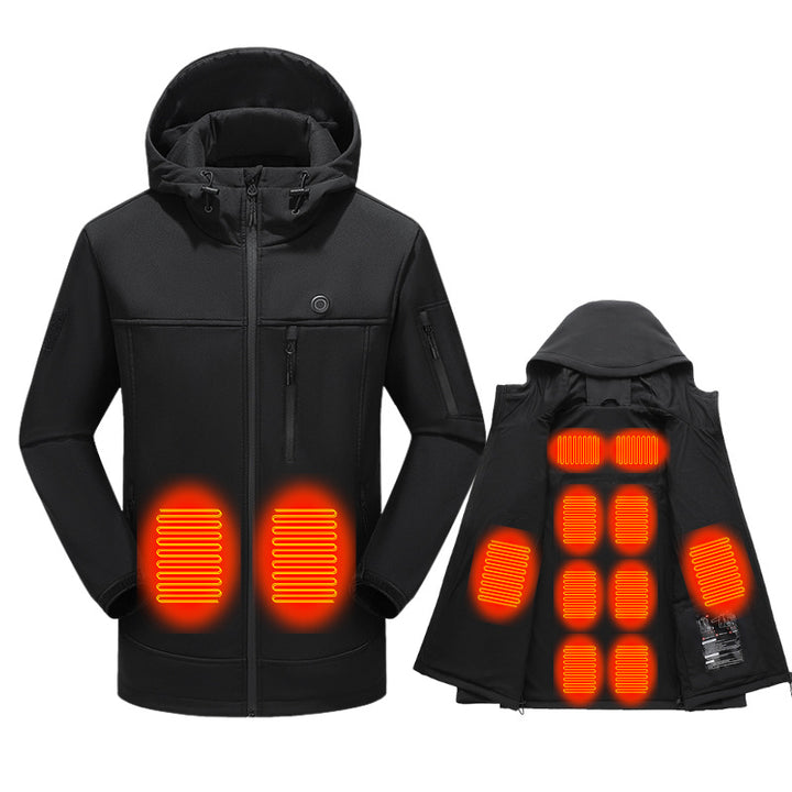 Women's Heated Jacket with Hood & Zip-up | Winter