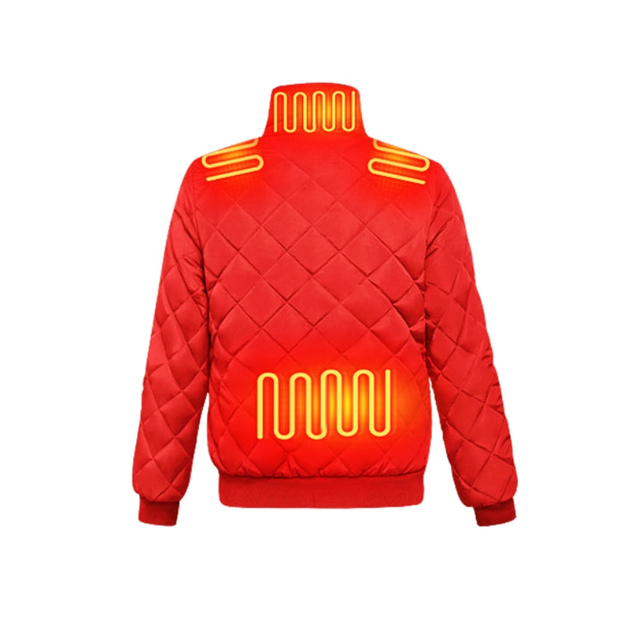 Women's Heated Jacket with Quilted Design & Stand Collar | Winter