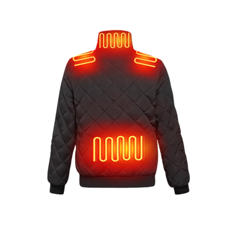 Women's Heated Jacket with Quilted Design & Stand Collar | Winter