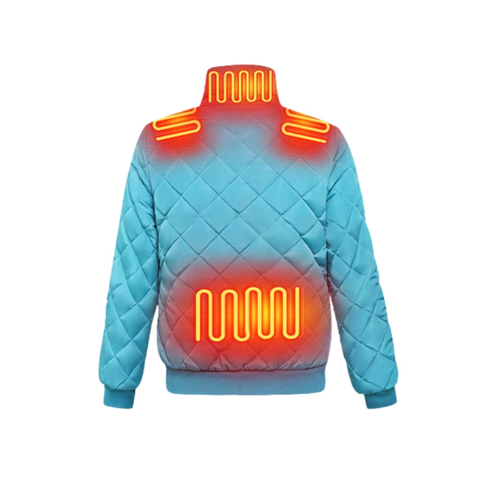 Women's Heated Jacket with Quilted Design & Stand Collar | Winter