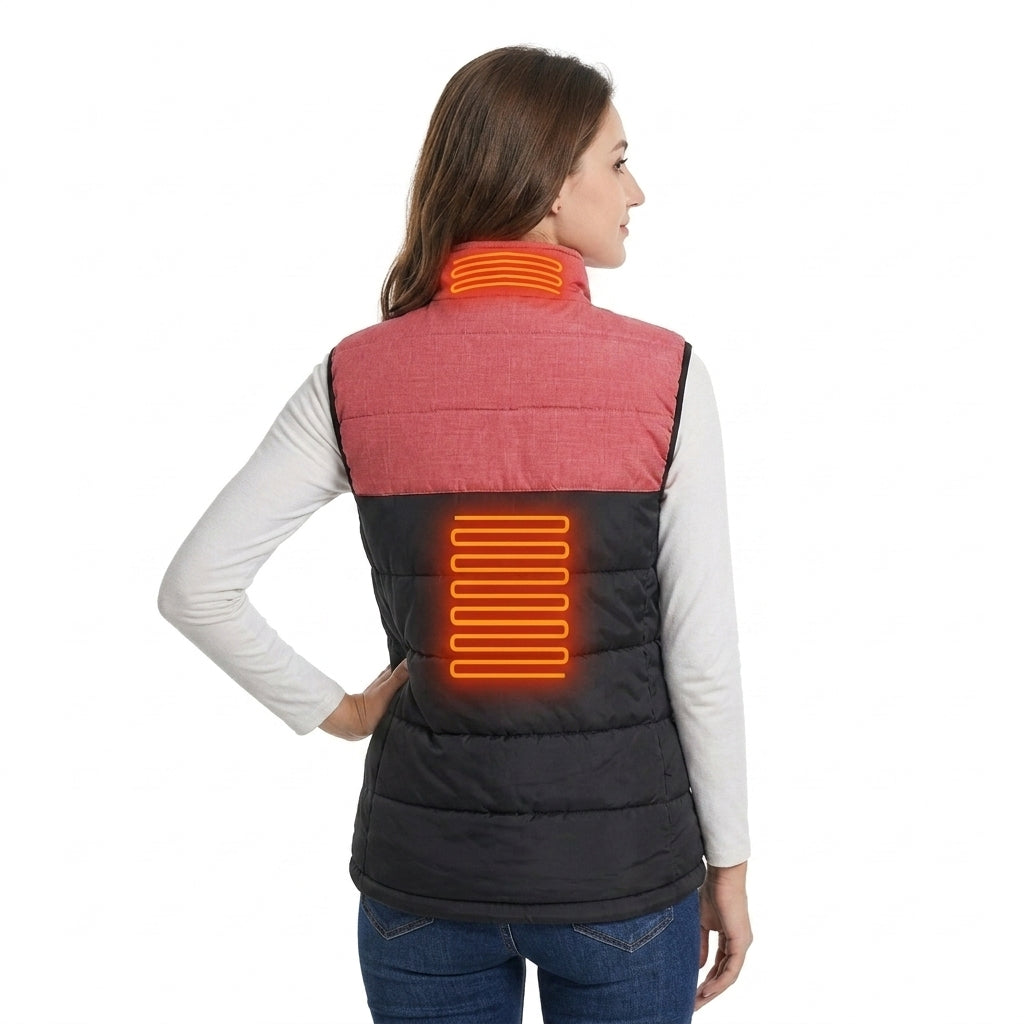 Women's Heated Vest with USB Cord & Two Tone | Puffer