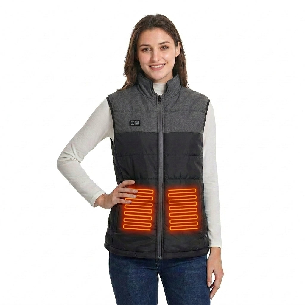 Women's Heated Vest with USB Cord & Two Tone | Puffer