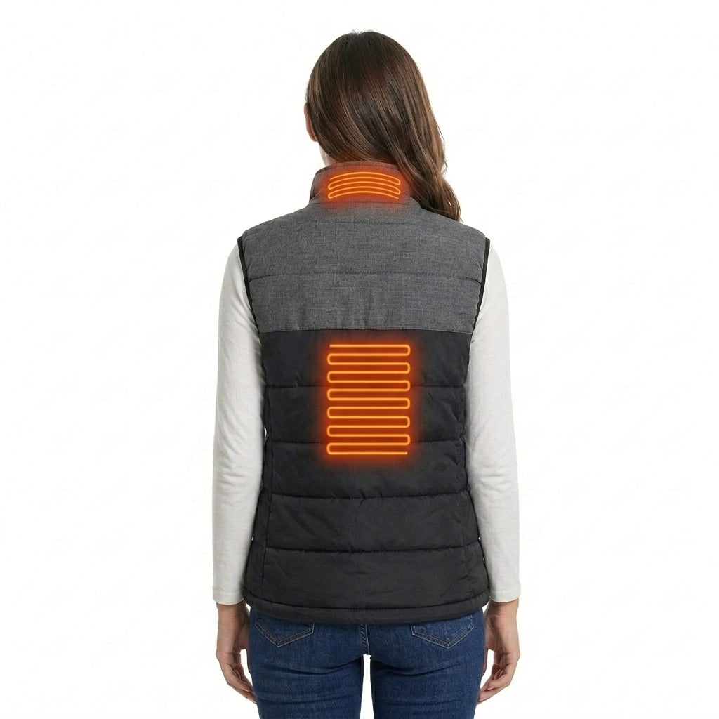 Women's Heated Vest with USB Cord & Two Tone | Puffer