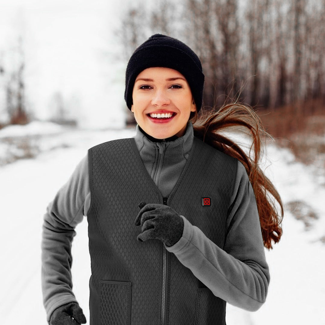 Women's Heated Vest with Zip Front | V-Neck