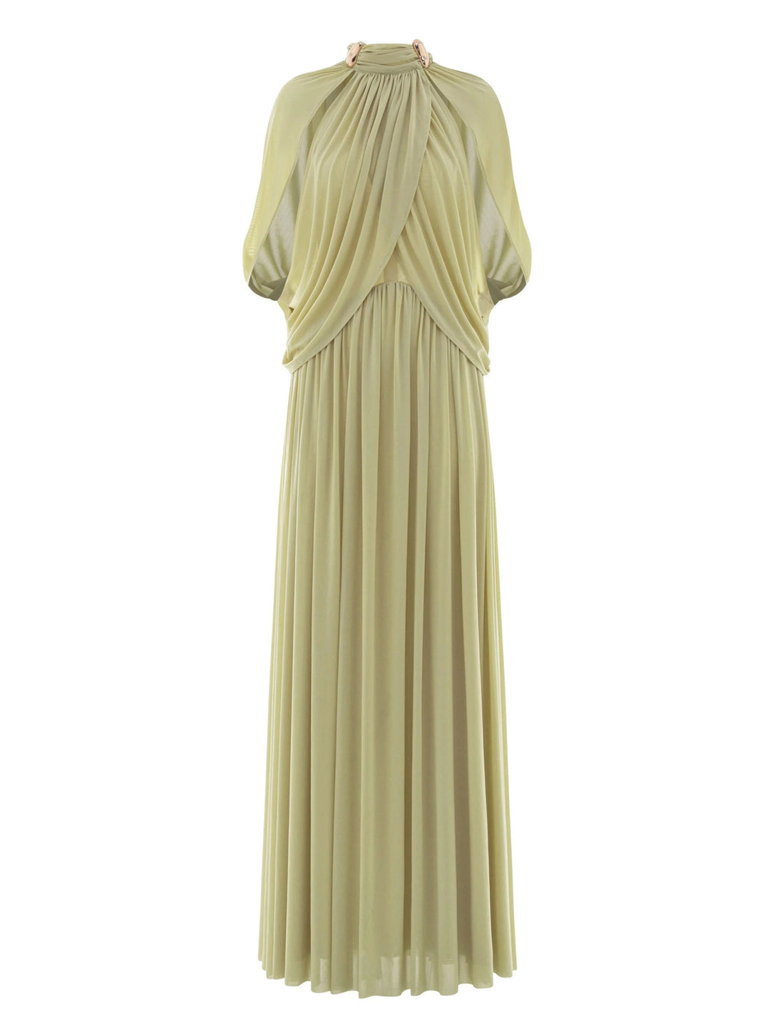 Women's High Neck Formal Dress with Cape Sleeve | Maxi