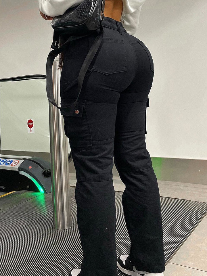 Women's High Waist Cargo Pants | Straight Leg