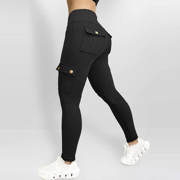 Women's High Waist Cargo Pants with Flap Pockets | Gym