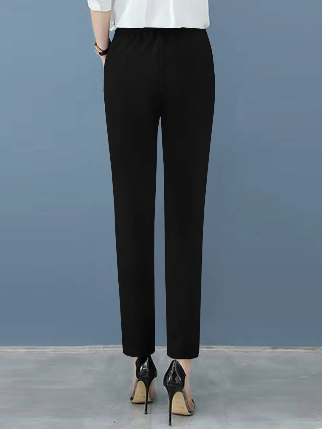 Women's High Waist Work Pants with Pleats & Pockets | Tapered