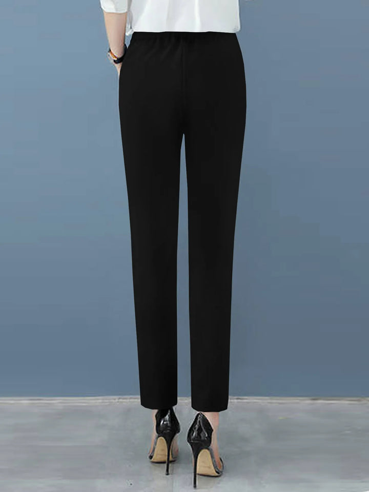 Women's High Waist Work Pants with Pleats & Pockets | Tapered