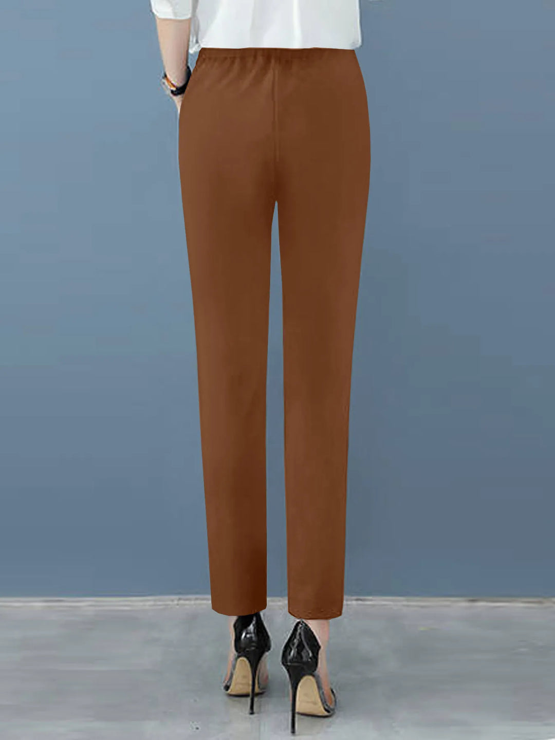 Women's High Waist Work Pants with Pleats & Pockets | Tapered