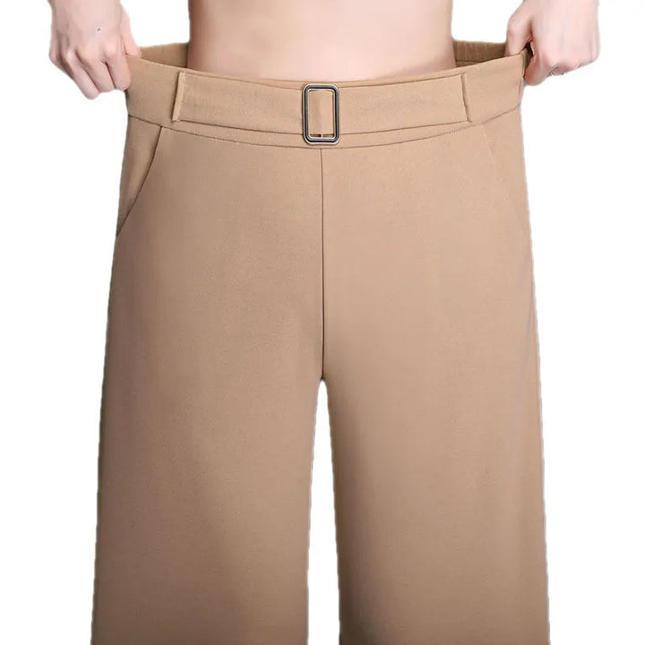 Women's High Waist Work Pants with Side Pockets | Wide Leg