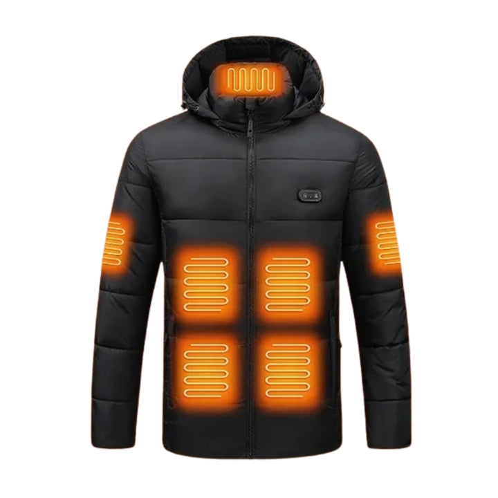Women's Hooded Heated Jacket with Two Tone & Zip Up | Puffer