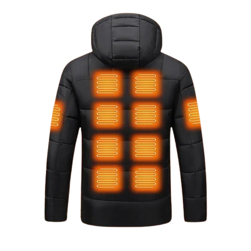 Women's Hooded Heated Jacket with Two Tone & Zip Up | Puffer