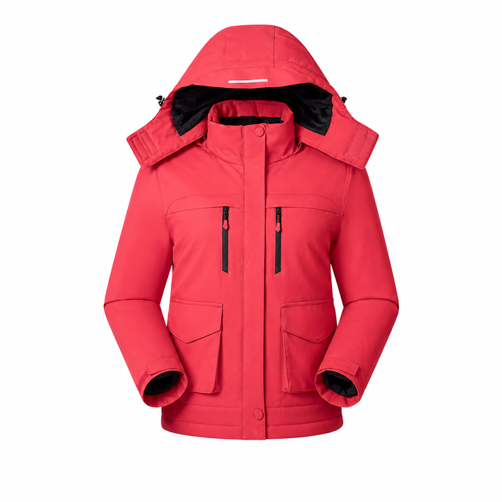 Women's Hooded Heated Jacket with USB Power & Pockets | Full Zip