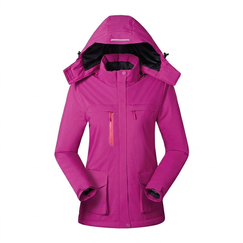 Women's Hooded Heated Jacket with USB Power & Pockets | Full Zip