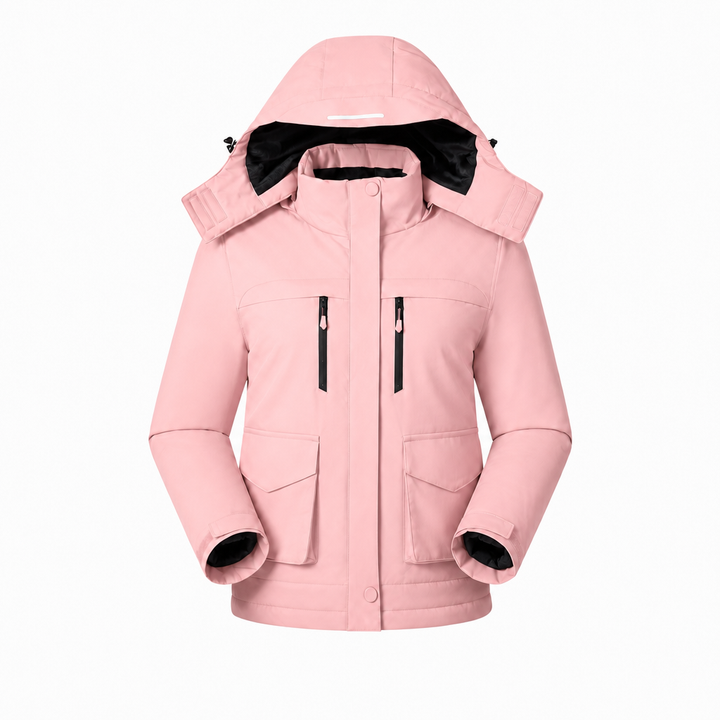 Women's Hooded Heated Jacket with USB Power & Pockets | Full Zip