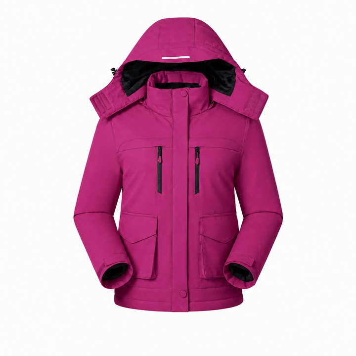 Women's Hooded Heated Jacket with USB Power & Pockets | Full Zip