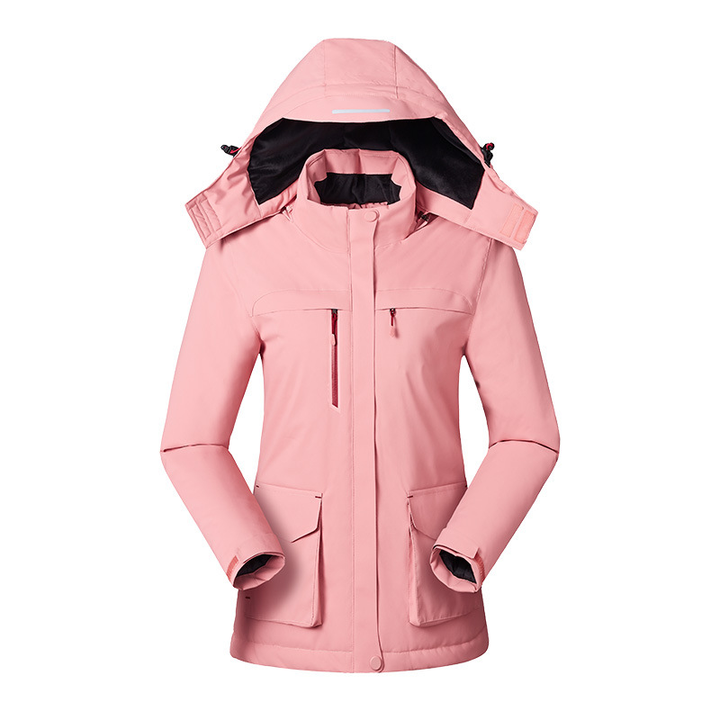 Women's Hooded Heated Jacket with USB Power & Pockets | Full Zip