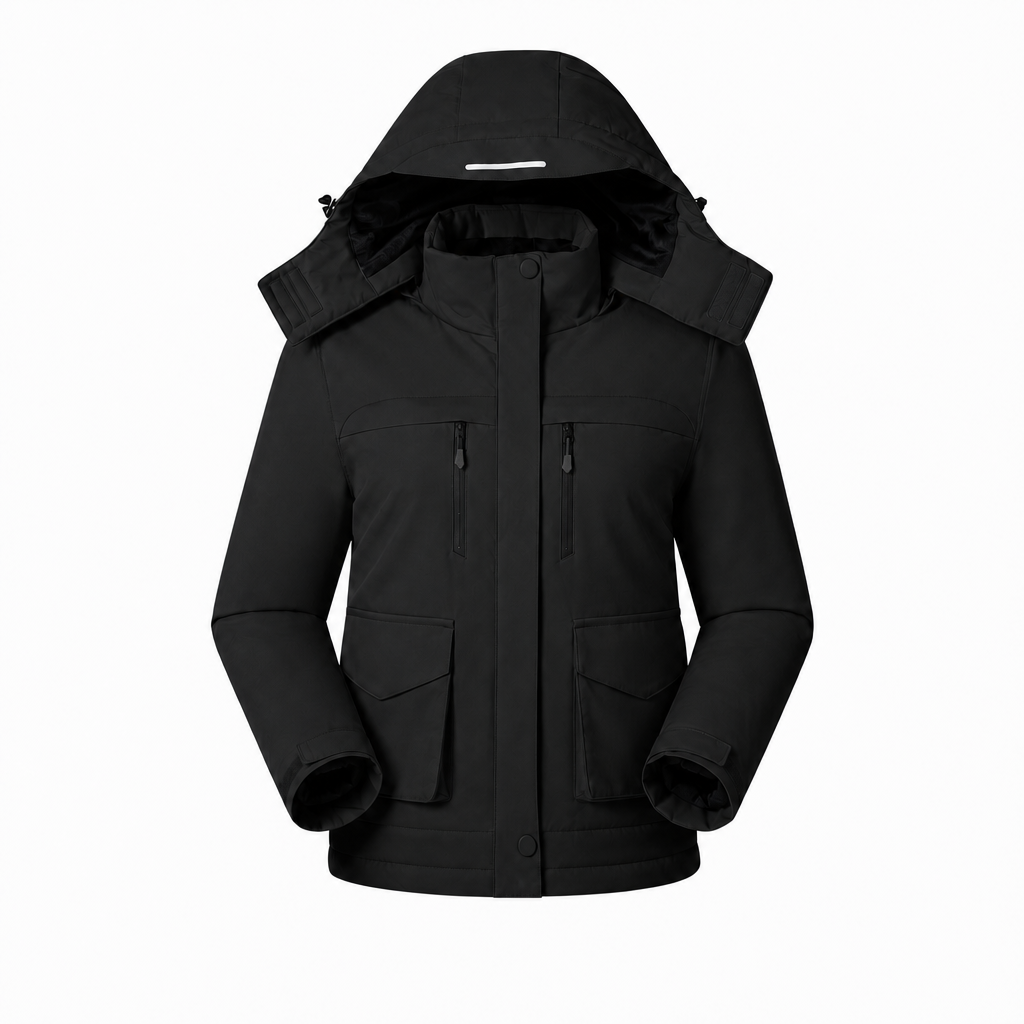 Women's Hooded Heated Jacket with USB Power & Pockets | Full Zip