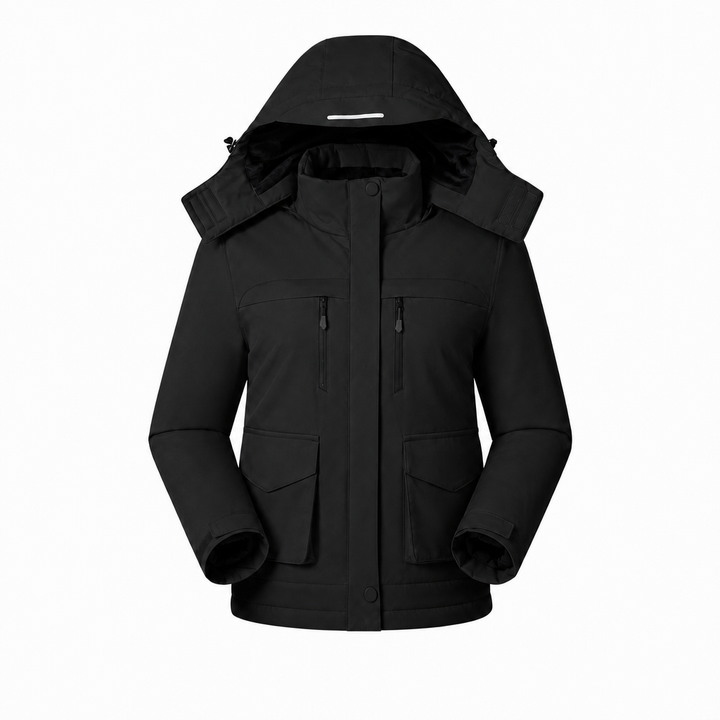 Women's Hooded Heated Jacket with USB Power & Pockets | Full Zip