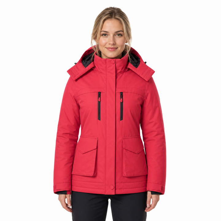 Women's Hooded Heated Jacket with USB Power & Pockets | Full Zip