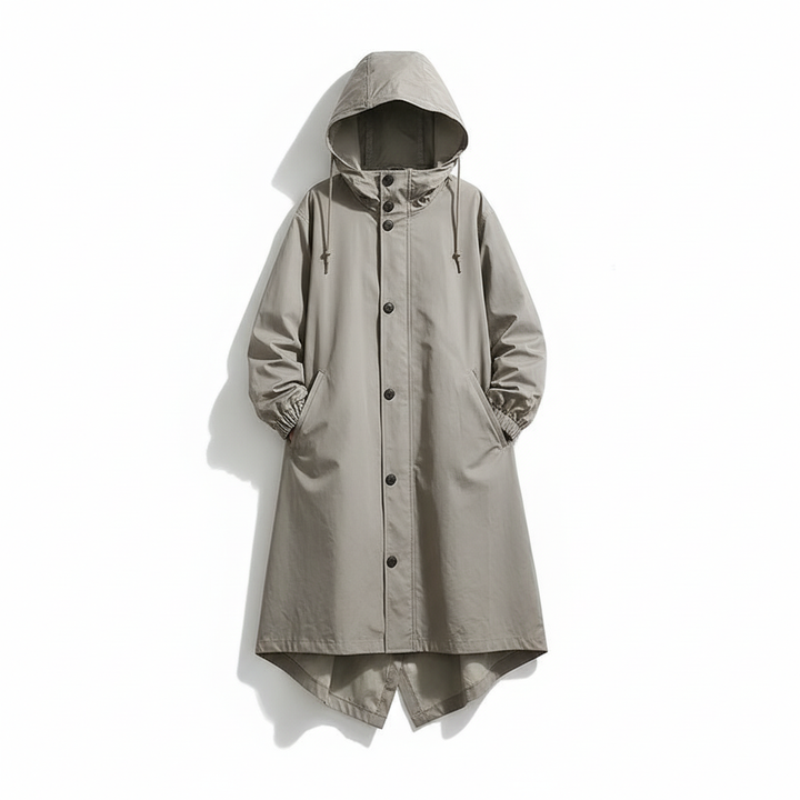 Women's Hooded Long Casual Jacket with Button & Pockets | Outdoor