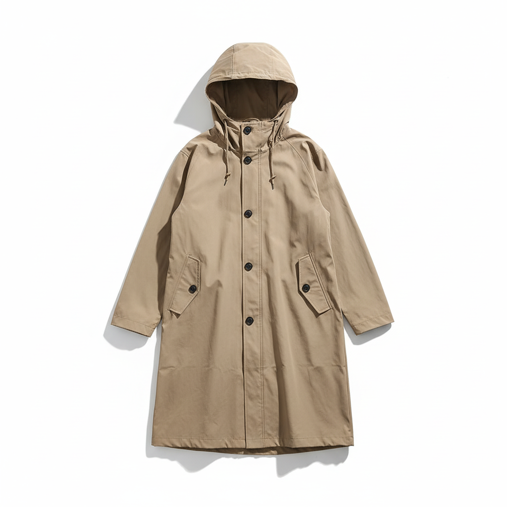 Women's Hooded Long Casual Jacket with Button & Pockets | Outdoor