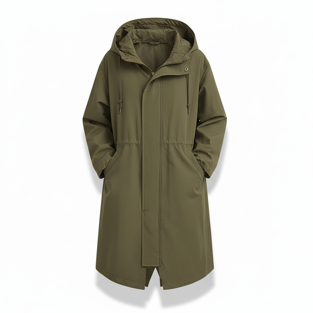 Women's Hooded Long Casual Jacket with Button & Pockets | Outdoor