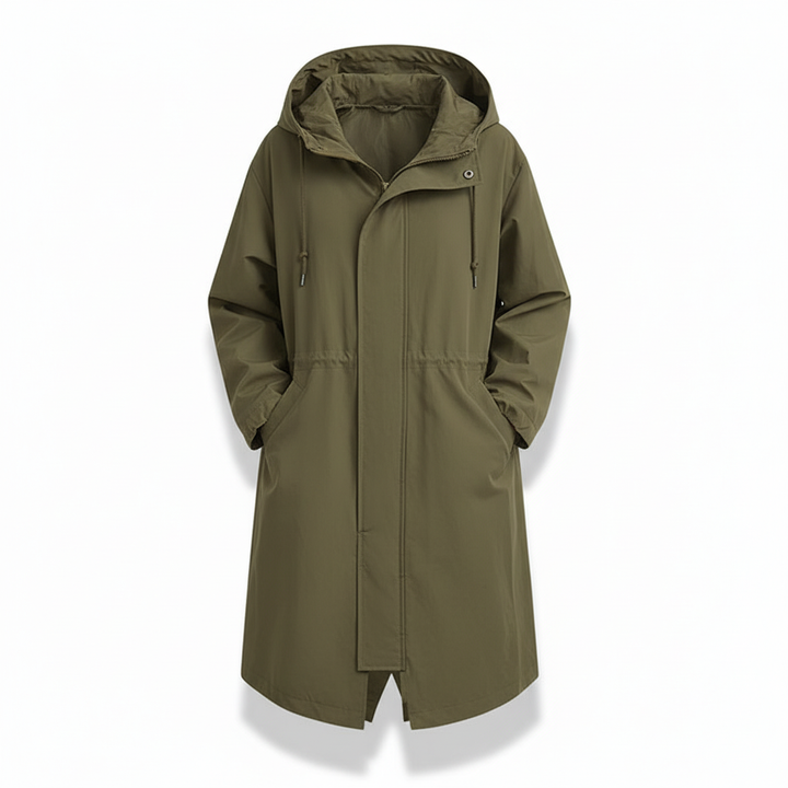 Women's Hooded Long Casual Jacket with Button & Pockets | Outdoor