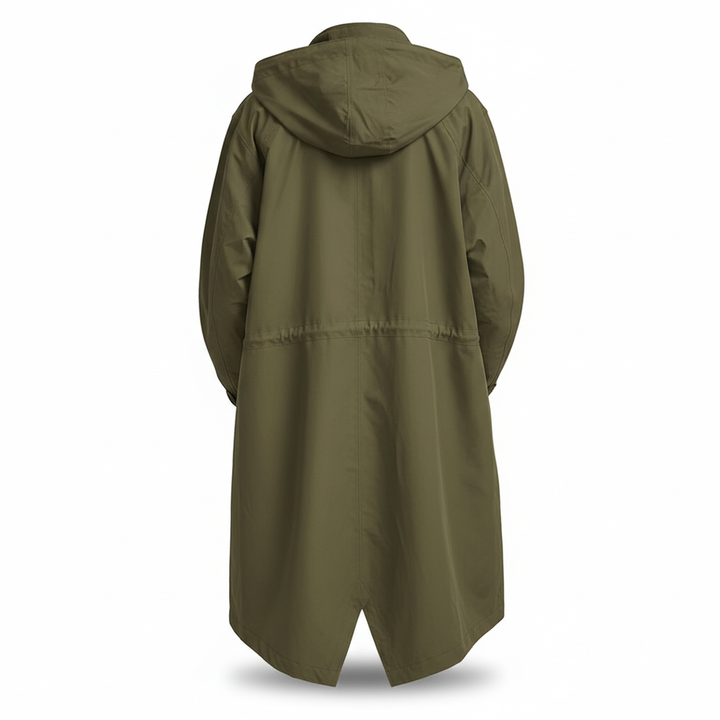 Women's Hooded Long Casual Jacket with Button & Pockets | Outdoor