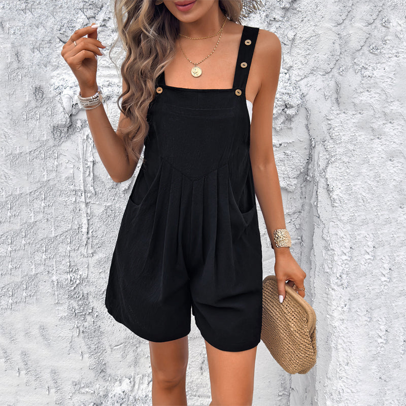 Women’s Jumpsuit Button Strap With Pockets | Casual