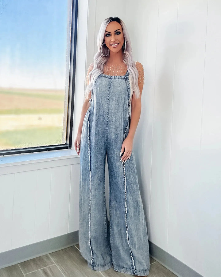 Women's Jumpsuit with Adjustable Straps | Wide Leg