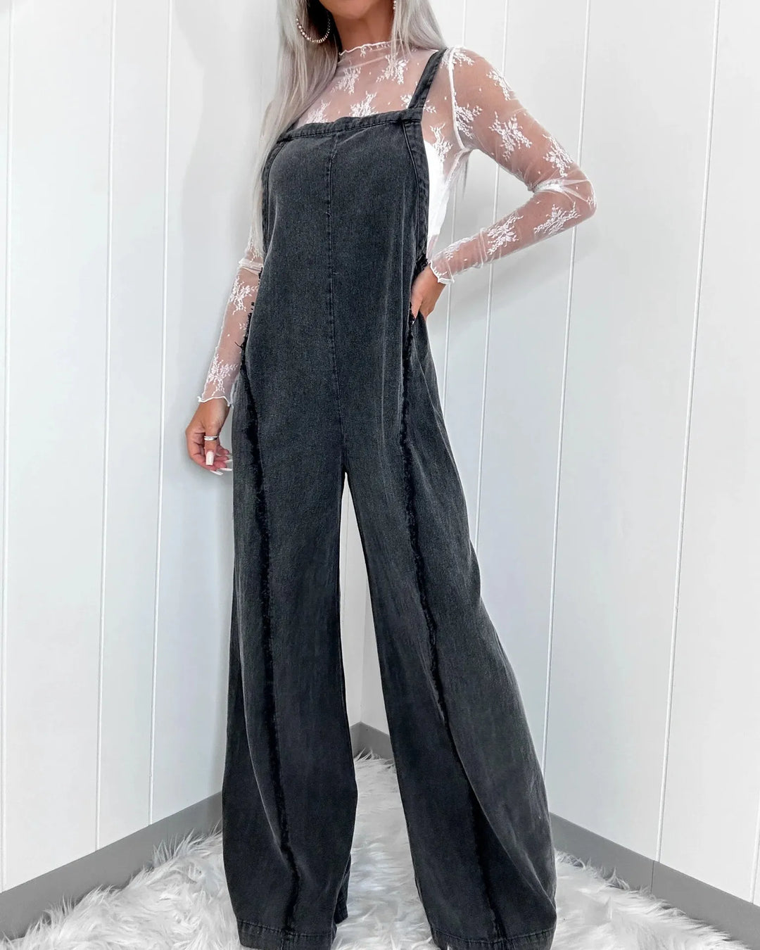Women's Jumpsuit with Adjustable Straps | Wide Leg