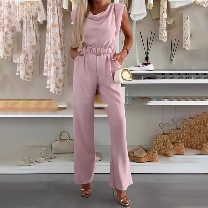 Women's Jumpsuit with Cowl Neck & Belted Waist | Formal