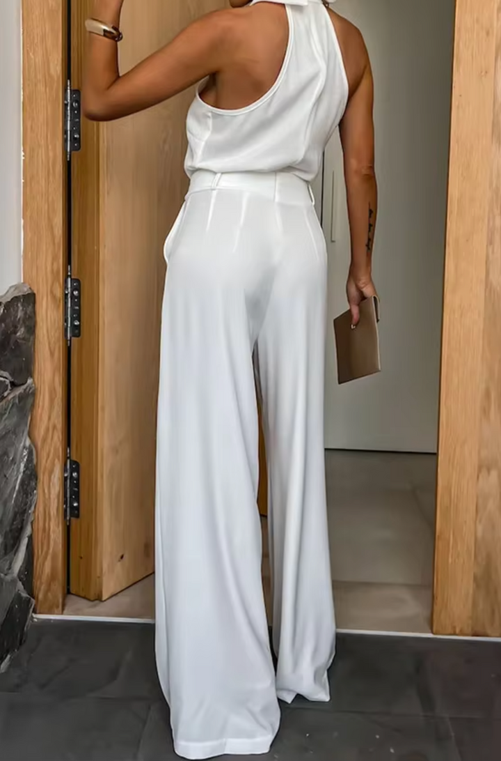 Women's Jumpsuit with Halter Neck & Wide Leg | Formal