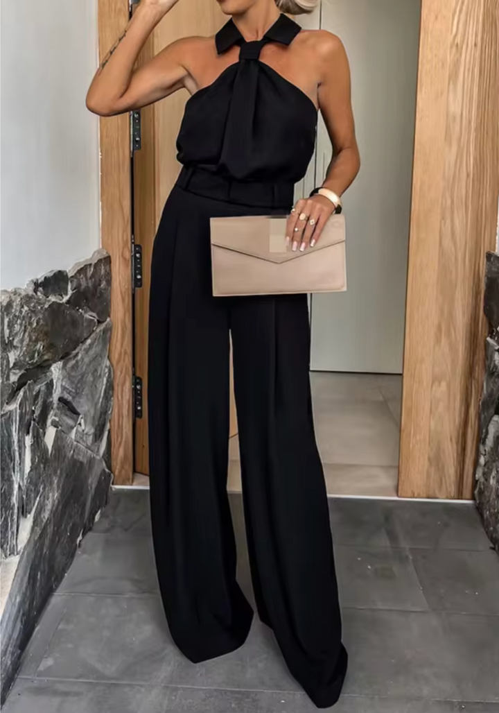 Women's Jumpsuit with Halter Neck & Wide Leg | Formal