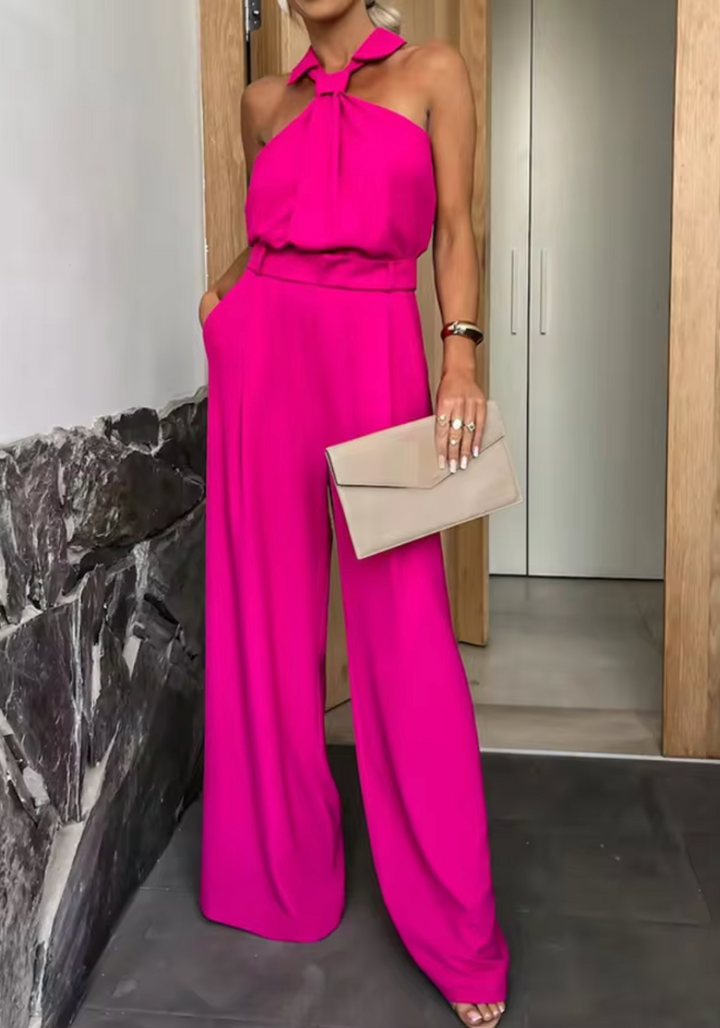 Women's Jumpsuit with Halter Neck & Wide Leg | Formal