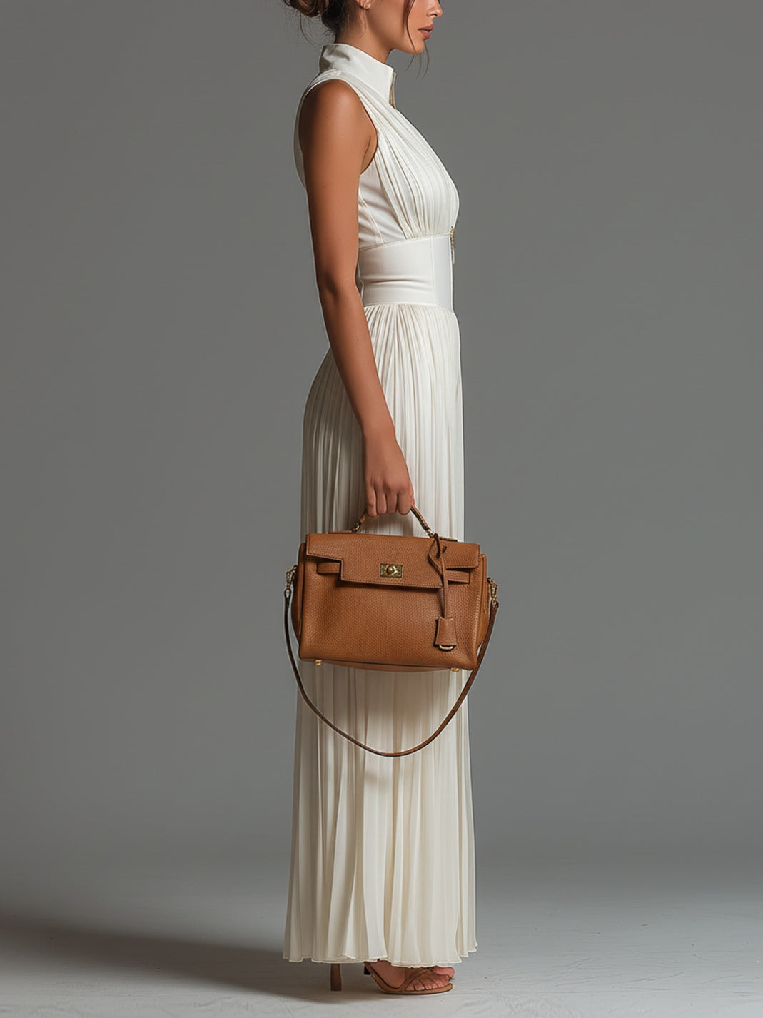 Women's Jumpsuit with Pleated & Deep V-Neck | Wide Leg