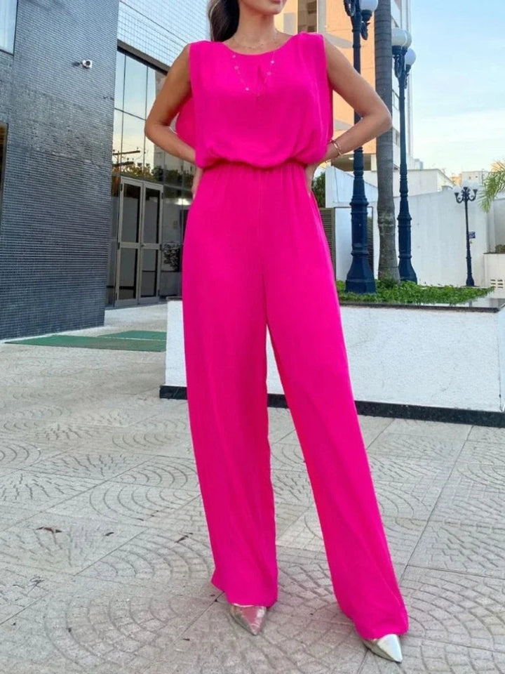 Women's Jumpsuit with Strappy Open Back | Wide Leg