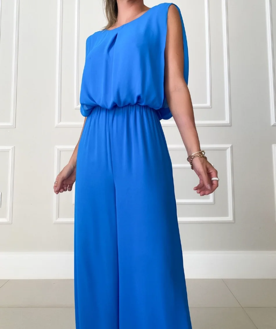 Women's Jumpsuit with Strappy Open Back | Wide Leg