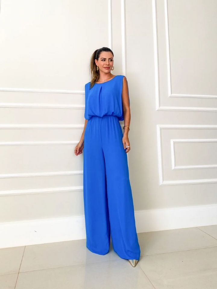Women's Jumpsuit with Strappy Open Back | Wide Leg