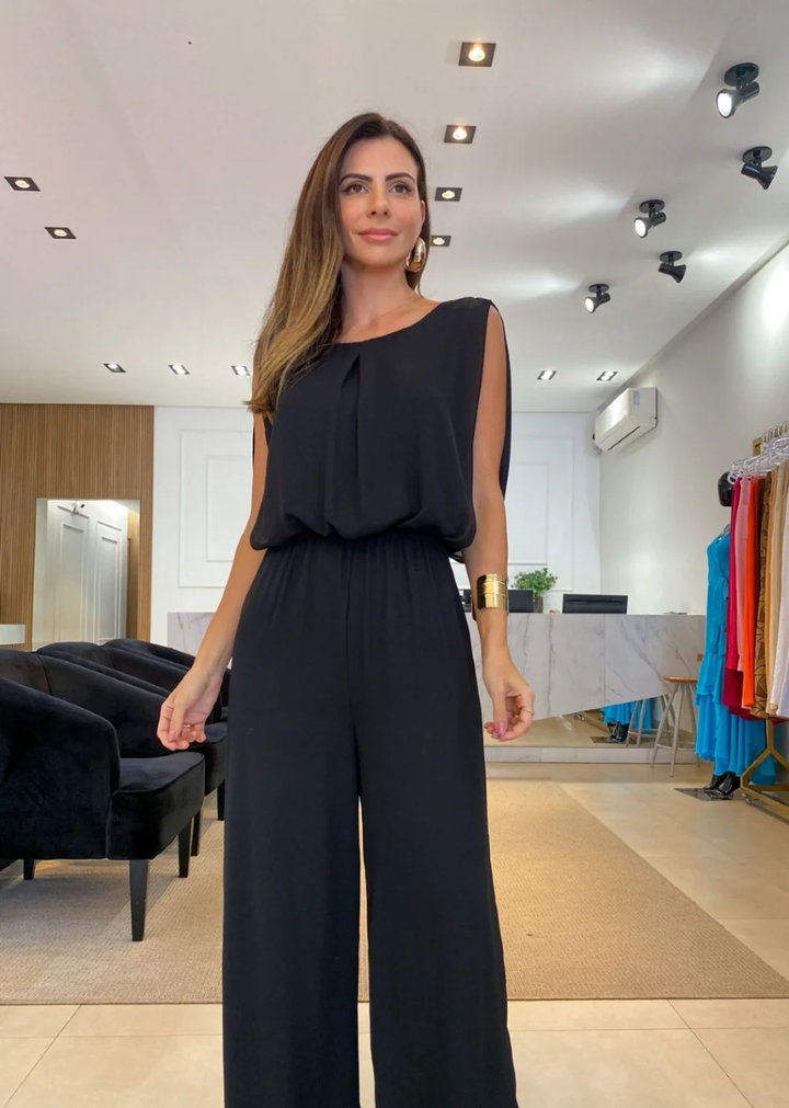 Women's Jumpsuit with Strappy Open Back | Wide Leg