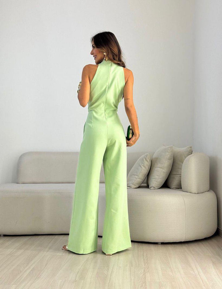 Women's Jumpsuit with Tie Front & V-Neck | Formal