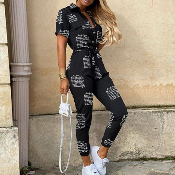 Women’s Jumpsuits with Button Front & Tie Waist | Short Sleeve