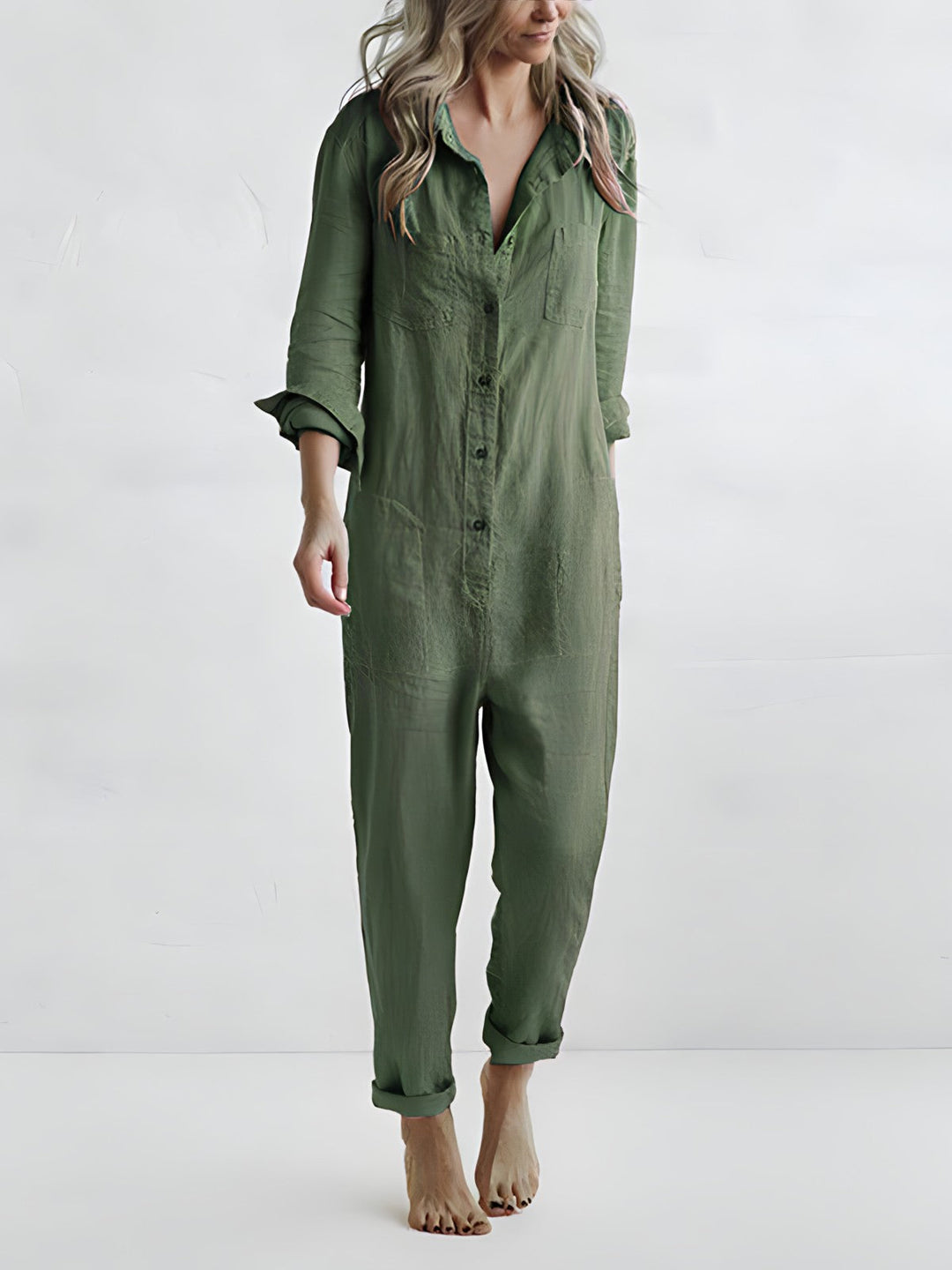 Women’s Jumpsuits with Collar & Button Front | Relaxed Fit