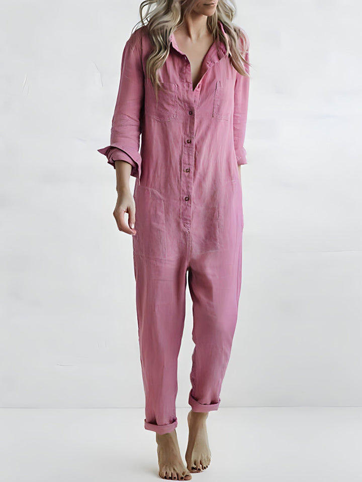 Women’s Jumpsuits with Collar & Button Front | Relaxed Fit