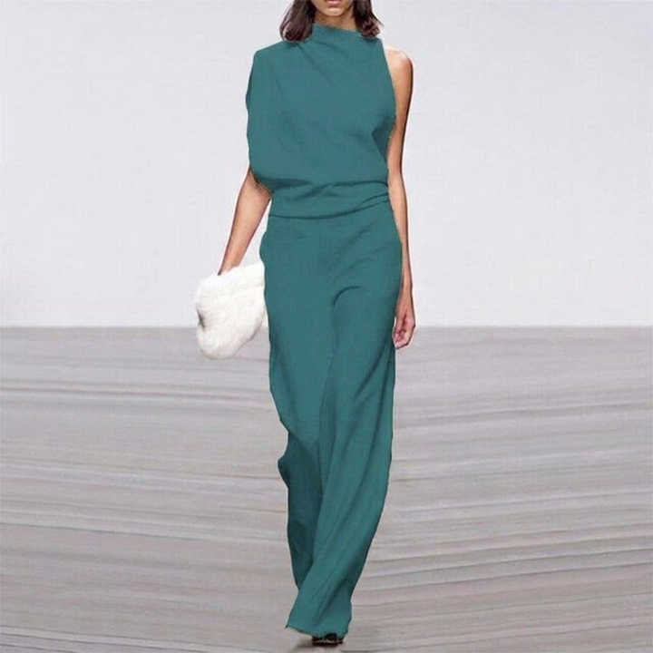 Women’s Jumpsuits with Mock Neck & Wide Leg | One Shoulder