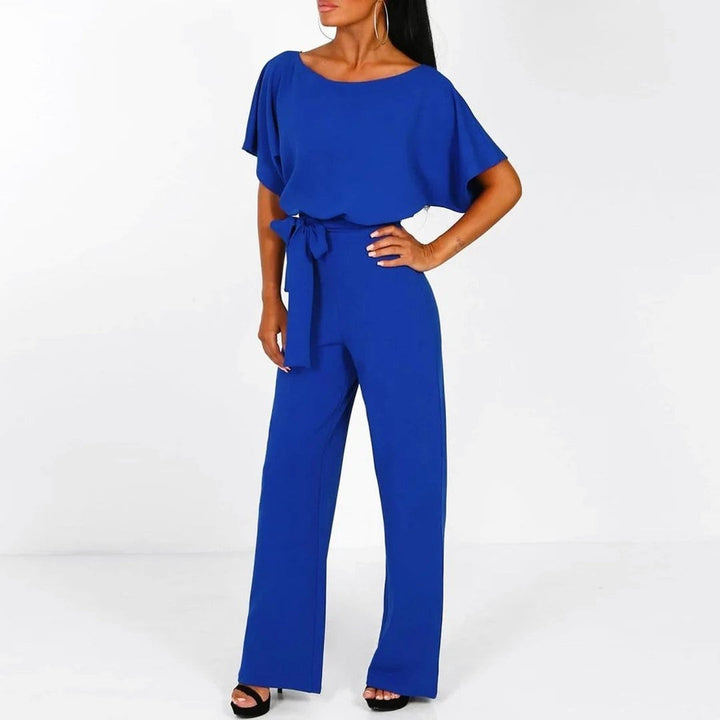 Women’s Jumpsuits with Tie Waist & Short Sleeves | Wide Leg